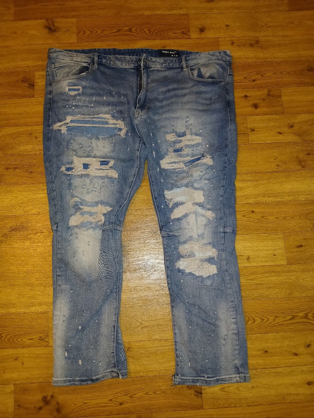 Smoke Rise Slim Straight Distressed Blue Men's Jeans
